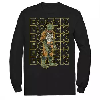 Мужская футболка с портретом «Звездные войны» Bossk Word Stack Licensed Character