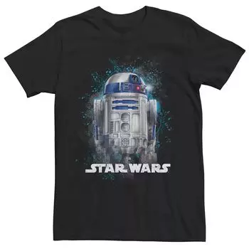 Мужская футболка с портретом «Звездные войны» R2-D2 с брызгами краски Licensed Character