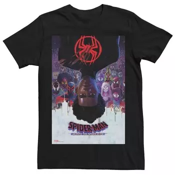 Мужская футболка с постером «Человек-паук» «Marvel Spider Verse Miles» и графикой, черный
