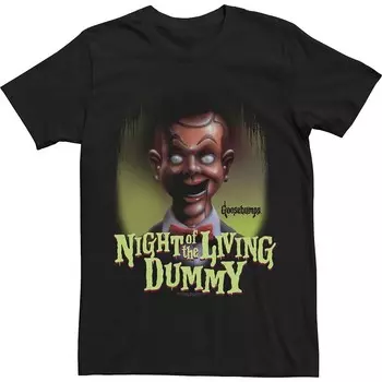 Мужская футболка с постером «Ужастики» Slappy Night Of The Living Dummy Licensed Character, черный