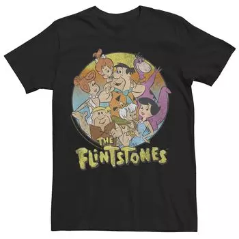 Мужская футболка с потертостями и групповым портретом The Flintstones Licensed Character