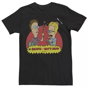 Мужская футболка с потертым научным портретом Beavis And Butthead Licensed Character