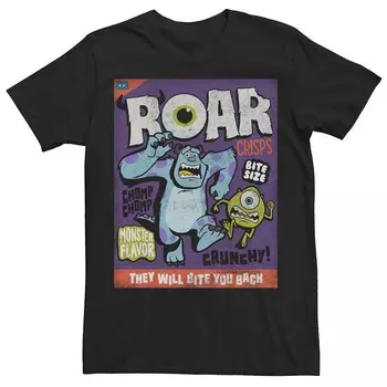 Мужская футболка с потертым плакатом Disney/Pixar's Monsters, Inc. Roar Crisps Licensed Character, черный