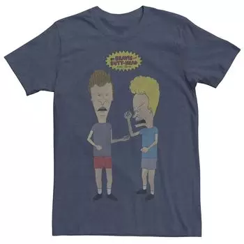 Мужская футболка с потертым портретом и логотипом Beavis And Butthead Licensed Character