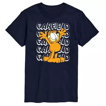Мужская футболка с повторяющимся рисунком Garfield Licensed Character, темно-синий