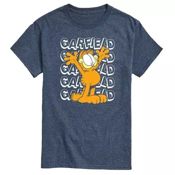 Мужская футболка с повторяющимся рисунком Garfield Licensed Character, цвет Heather Blue