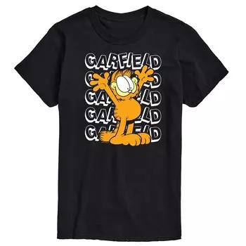 Мужская футболка с повторяющимся рисунком Garfield Licensed Character, черный