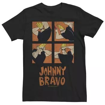 Мужская футболка с прической Cartoon Network Johnny Bravo Box Up Licensed Character, черный