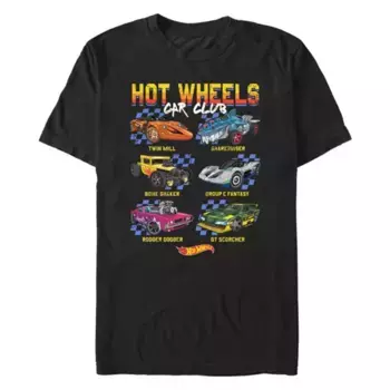 Мужская футболка с принтом автомобильного клуба Hot Wheels, черный