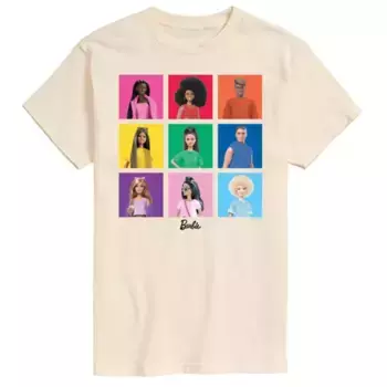 Мужская футболка с принтом Barbie Pride Squares Licensed Character, бежевый