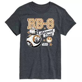 Мужская футболка с принтом BB-8 в стиле астромеханика Star Wars, серый