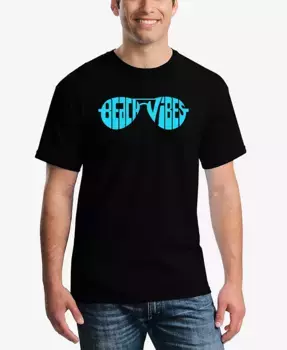 Мужская футболка с принтом Beach Vibes Word Art LA Pop Art, черный