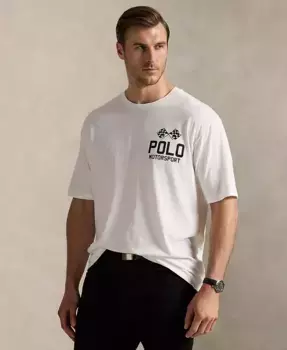 Мужская футболка с принтом Big & Tall из слабжерси Polo Ralph Lauren, слоновая кость/кремовый
