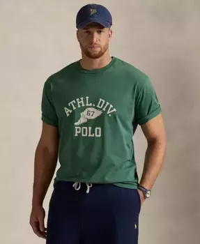 Мужская футболка с принтом Big & Tall Jersey Polo Ralph Lauren, зеленый