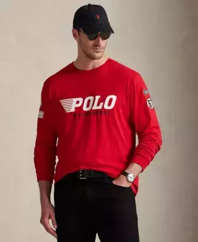 Мужская футболка с принтом Big & Tall Jersey Polo Ralph Lauren, красный
