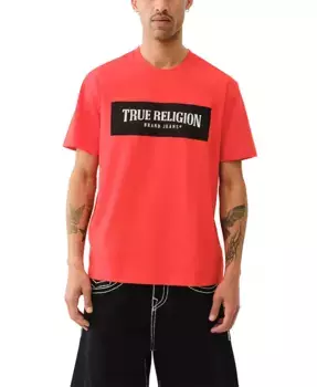 Мужская футболка с принтом Box Logo True Religion, красный