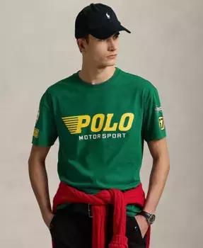 Мужская футболка с принтом Classic-Fit из джерси Polo Ralph Lauren, зеленый