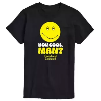 Мужская футболка с принтом «Dazed and confused you cool man» Licensed Character, черный