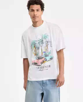 Мужская футболка с принтом Dodge Challenger Tai Apparel, белый