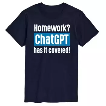 Мужская футболка с принтом «Домашку сделает ChatGPT» Licensed Character, синий