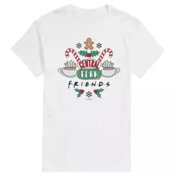 Мужская футболка с принтом «Друзья» — Central Perk Licensed Character, белый