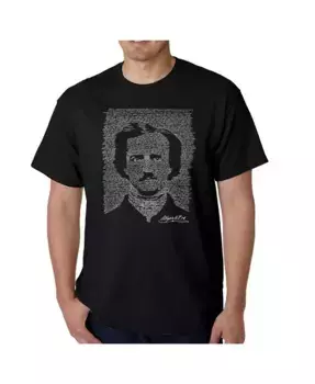 Мужская футболка с принтом - Edgar Allen Poe - The Raven LA Pop Art, черный