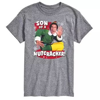 Мужская футболка с принтом "Elf son of a nutcracker" Licensed Character, серый