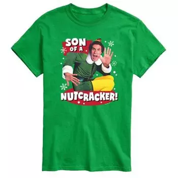 Мужская футболка с принтом "Elf son of a nutcracker" Licensed Character, зеленый