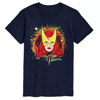 Мужская футболка с принтом "Феникс" из X-Men Marvel, синий