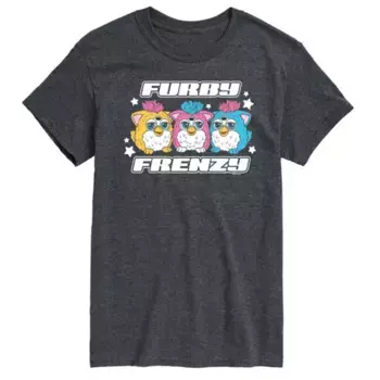 Мужская футболка с принтом Furby Frenzy от Hasbro, серый