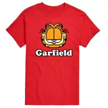 Мужская футболка с принтом Garfield и логотипом видеоигры Licensed Character, красный