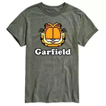 Мужская футболка с принтом Garfield и логотипом видеоигры Licensed Character, зеленый