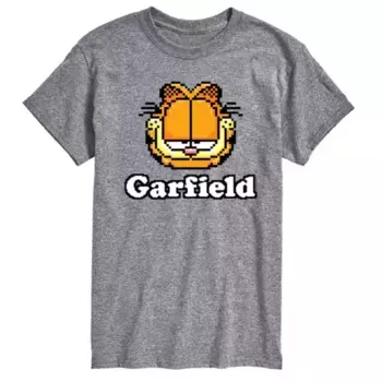 Мужская футболка с принтом Garfield и логотипом видеоигры Licensed Character, серый
