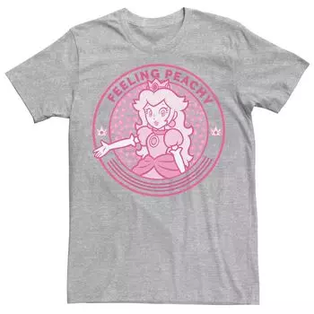Мужская футболка с принтом гепарда Super Mario Princess Peach Feeling Peachy Licensed Character