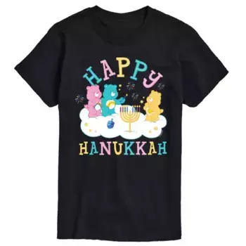 Мужская футболка с принтом «Happy Hanukkah» от Care Bears Licensed Character, черный