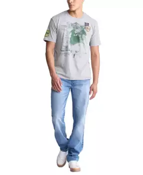 Мужская футболка с принтом и нашивкой Buffalo David Bitton, серый