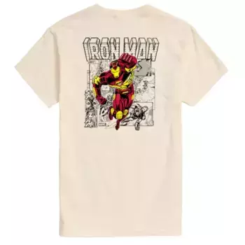 Мужская футболка с принтом комиксов "Железный человек" Marvel, бежевый