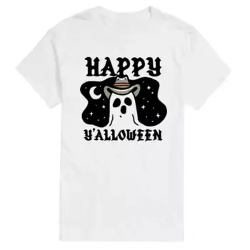 Мужская футболка с принтом ковбоя-призрака Happy Y'alloween Licensed Character, белый