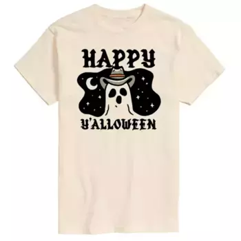Мужская футболка с принтом ковбоя-призрака Happy Y'alloween Licensed Character, бежевый