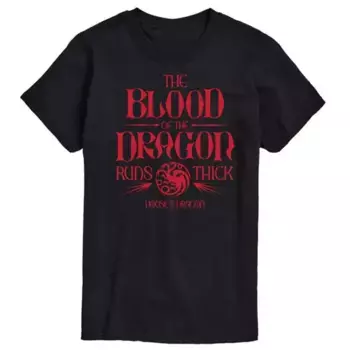 Мужская футболка с принтом «Кровь дракона» от House of the Dragon Licensed Character, черный