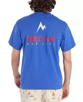 Мужская футболка с принтом Marmot For Life, синий