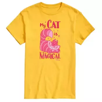 Мужская футболка с принтом «Мой кот — волшебник» из «Алисы в стране чудес» Disney, желтый