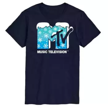 Мужская футболка с принтом MTV в виде снежинок Licensed Character, синий