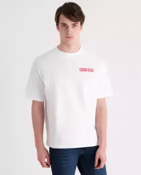 Мужская футболка с принтом на спине Calvin Klein Jeans, белый