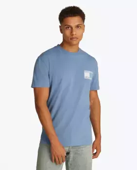 Мужская футболка с принтом на спине и классическим кроем Tommy Jeans, синий