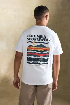 Мужская футболка с принтом на спине «Исследователи каньона» Columbia, белый