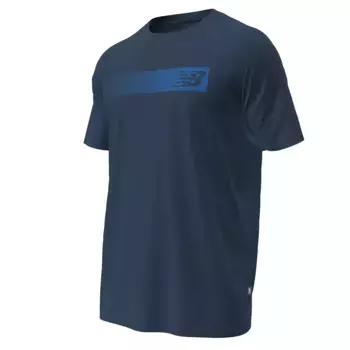 Мужская футболка с принтом New Balance Heathertech, тёмно-синий