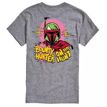 Мужская футболка с принтом "Охотник за головами" в стиле поп-арт Star Wars, серый
