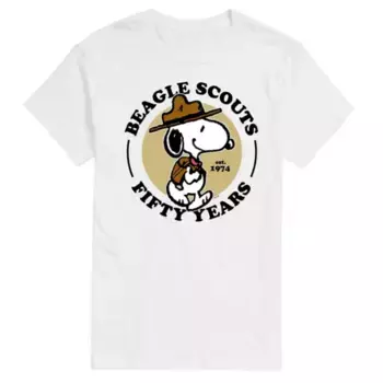 Мужская футболка с принтом «Peanuts Beagle Scout Snoopy» Licensed Character, белый