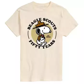 Мужская футболка с принтом «Peanuts Beagle Scout Snoopy» Licensed Character, бежевый